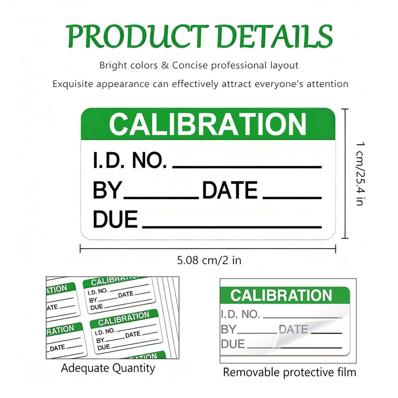 Well Tile Self Laminating Calibration Labels 2 X 1 Inches - Write-on Calibration Stickers with Clear Covers for for NIST Calibration, ISO-900 Calibration 128 Labels - Image 2